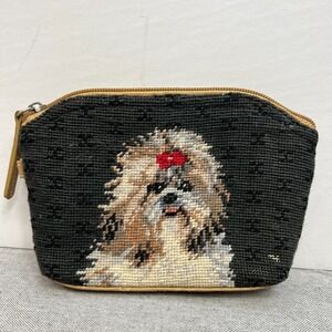Kompany Maltese Tapestry Dog Design‎ Toiletry Make-Up Coin Jewelry Bag Pouch